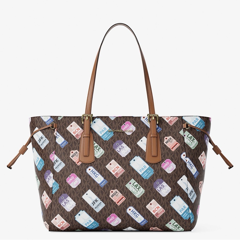 MICHAEL KORS Voyager Travel Passport Shopper Tote Bag